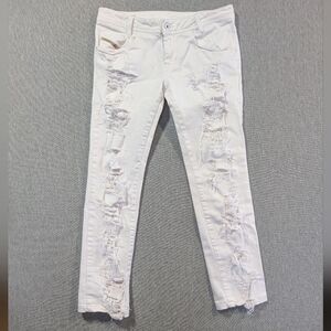 Diesel Newz Destroyed Jeans Women's 30 X 32 White Ripped